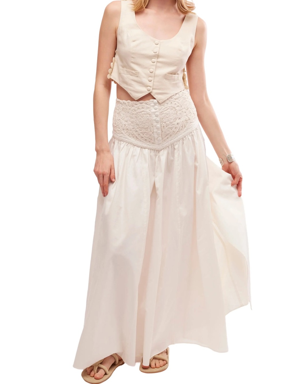 Free People - Bella Battenburg Skirt Size US 4
